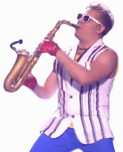 Man In Sunglasses Playing Saxophone GIF