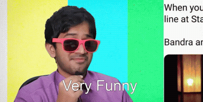 Man In Sunglasses Purple Shirt Says Very Funny GIF