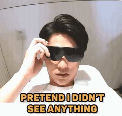 Man In Sunglasses Saying Pretend I Didn't See Anything GIF