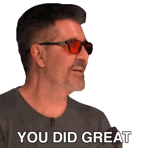 Man In Sunglasses Saying You Did Great Sticker