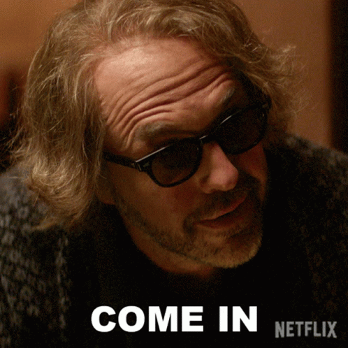 Man In Sunglasses Says Come In Netflix GIF