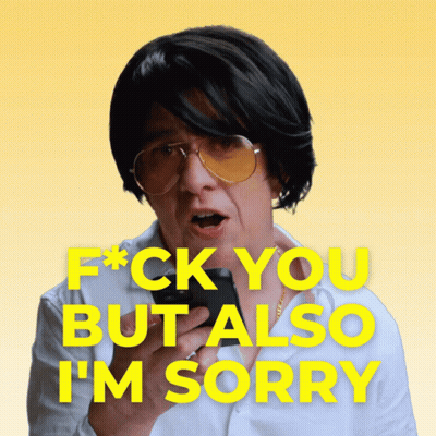 Man In Sunglasses Says Fck You But Also I'm Sorry GIF