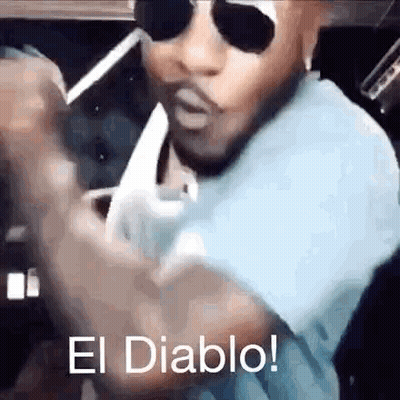 Man In Sunglasses Smoking Cigarette Saying El Diablo GIF