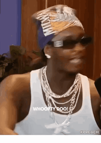 Man In Sunglasses Tank Top Necklace Headband Talking GIF