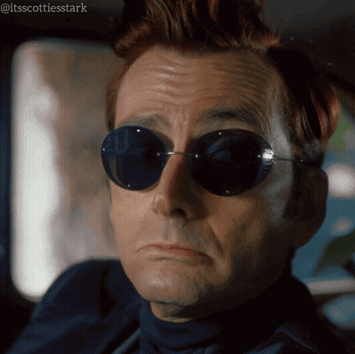 Man In Sunglasses With Hashtag Itsscottiesstark GIF