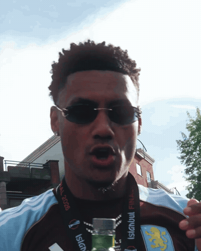 Man In Sunglasses With Istanbul Final Lanyard GIF