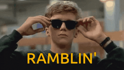 Man In Sunglasses With Yellow Ramblin Text GIF