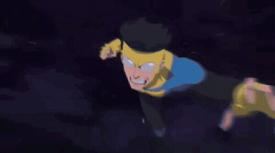 Man In Superhero Costume Flying GIF