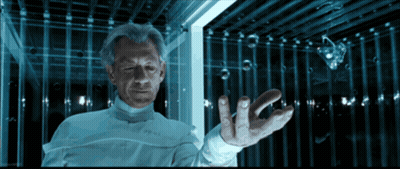 Man In Superhero Costume In Storm GIF