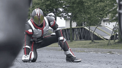 Man In Superhero Costume Kneeling GIF
