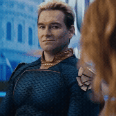 Man In Superhero Costume Looking At Woman GIF