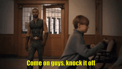 Man In Superhero Costume Says Come On Guys GIF