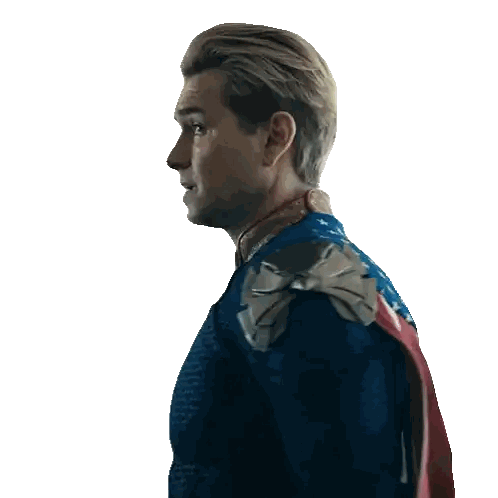 Man In Superhero Costume With American Flag Sticker