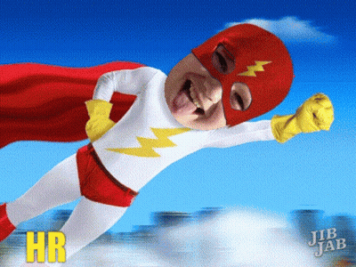 Man In Superhero Costume With Yellow HR GIF