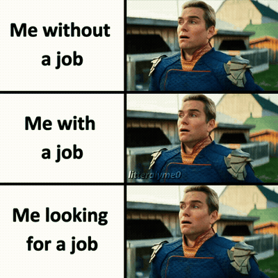 Man In Superhero Suit Looking For Job GIF