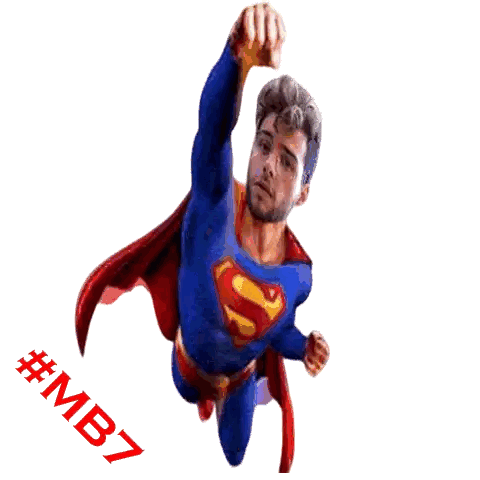 Man In Superman Costume Flying Sticker