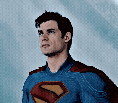Man In Superman Costume Looking Up GIF