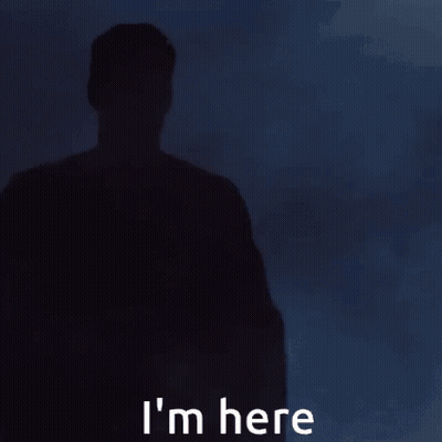 Man In Superman Costume Saying I'm Here GIF