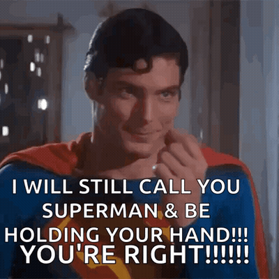 Man In Superman Costume Says I Will Still Call You Superman GIF