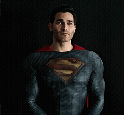Man In Superman Costume Smiling GIF