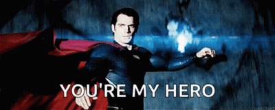 Man in Superman Costume You're My Hero