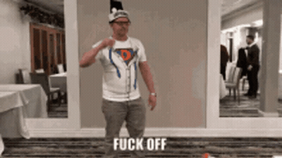 Man In Superman Shirt Dancing On Fuck Off Floor GIF