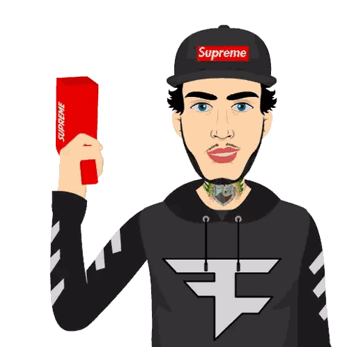 Man In Supreme Hat Holding Money Sticker