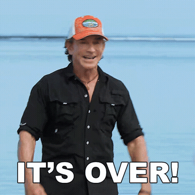 Man In Survivor Hat Saying It's Over Raising Arms GIF