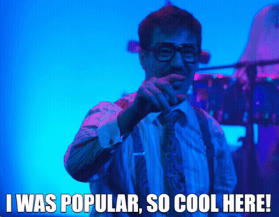Man In Suspenders And Glasses Says I Was Popular So Cool Here GIF
