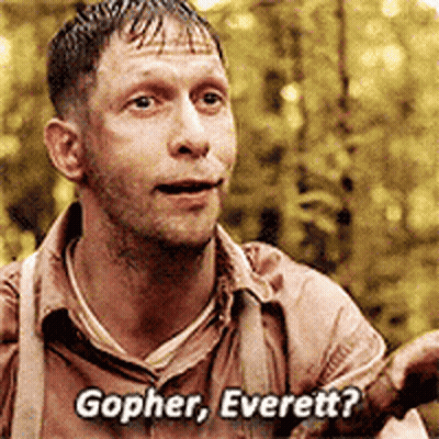 Man In Suspenders Talking Says Gopher Everett GIF