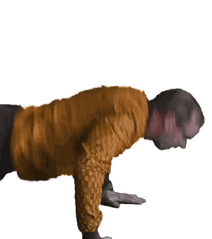 Man In Sweater Doing Push Ups Sticker