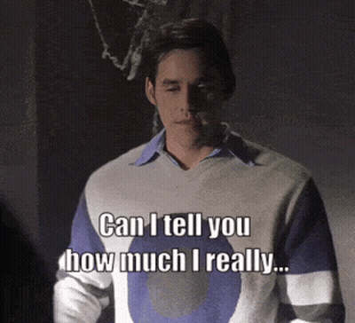 Man In Sweater Saying Can I Tell You How Much I Really GIF