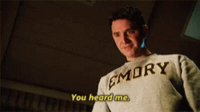 Man In Sweater Saying Emory Says You Heard Me GIF