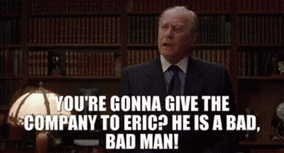 Man In Sweater Saying You're Gonna Give The Company To Eric GIF