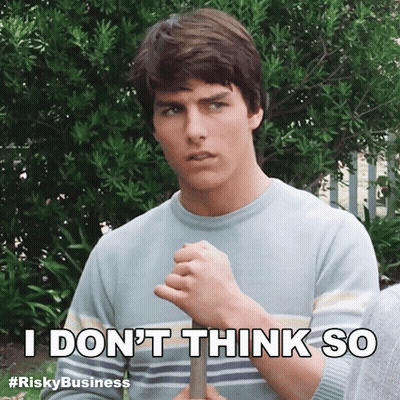 Man In Sweater Says I Don't Think So GIF