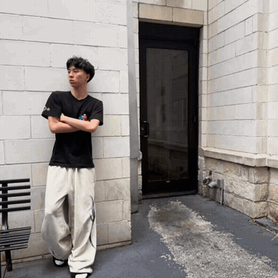 Man In T-Shirt Saying A GIF