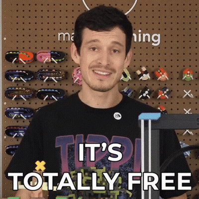Man In T-Shirt Saying It's Totally Free GIF