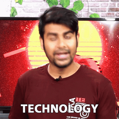 Man In T-Shirt Saying Technology GIF