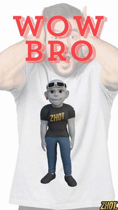 Man In T-Shirt Saying Wow Bro GIF