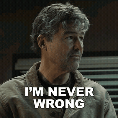 Man In Tan Jacket Saying I'm Never Wrong GIF