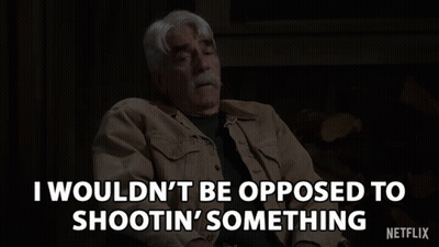 Man In Tan Jacket Says I Wouldn't Be Opposed To Shootin Something GIF