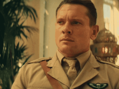 Man In Tan Uniform With Paratrooper Patch GIF