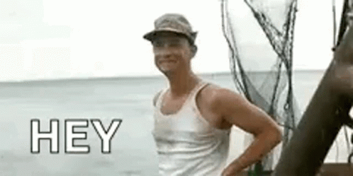 Man In Tank Top And Hat By Water GIF
