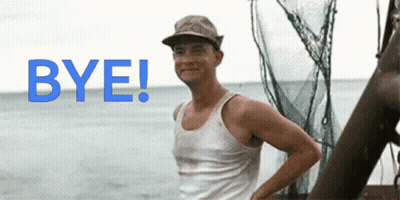 Man In Tank Top By Ocean With Blue Bye GIF