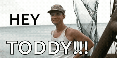 Man In Tank Top On Boat Saying Hey Toddy GIF