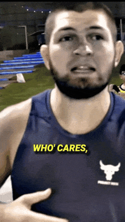 Man in Tank Top Saying Who Cares