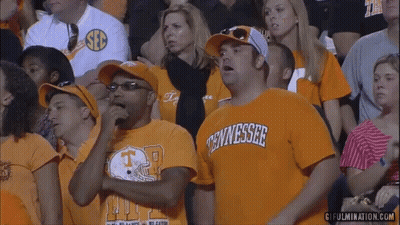 Man In Tennessee Shirt In Crowd GIF