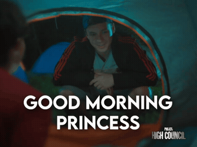 Man In Tent Saying Good Morning Princess GIF