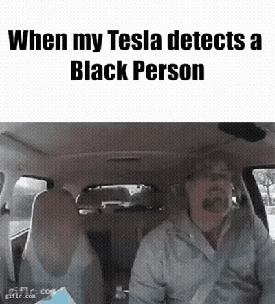 Man In Tesla Detecting Black Person GIF