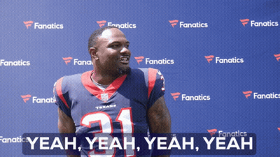 Man In Texans Jersey Saying Yeah Yeah Yeah GIF